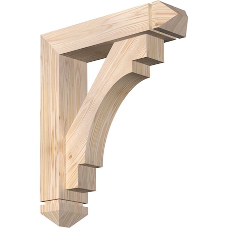 Merced Arts And Crafts Smooth Bracket W/ Offset Brace, Douglas Fir, 5 1/2W X 22D X 26H